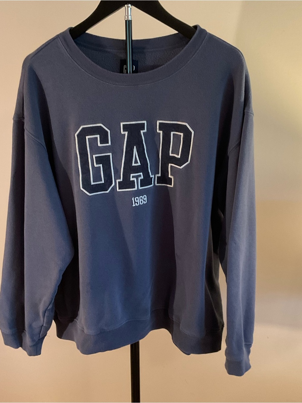GAP Navy Blue corduroy Logo Crewneck Sweatshirt size XL